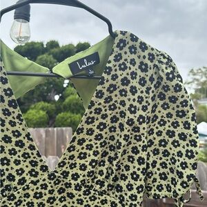 FLORAL GREEN LULUS DRESS